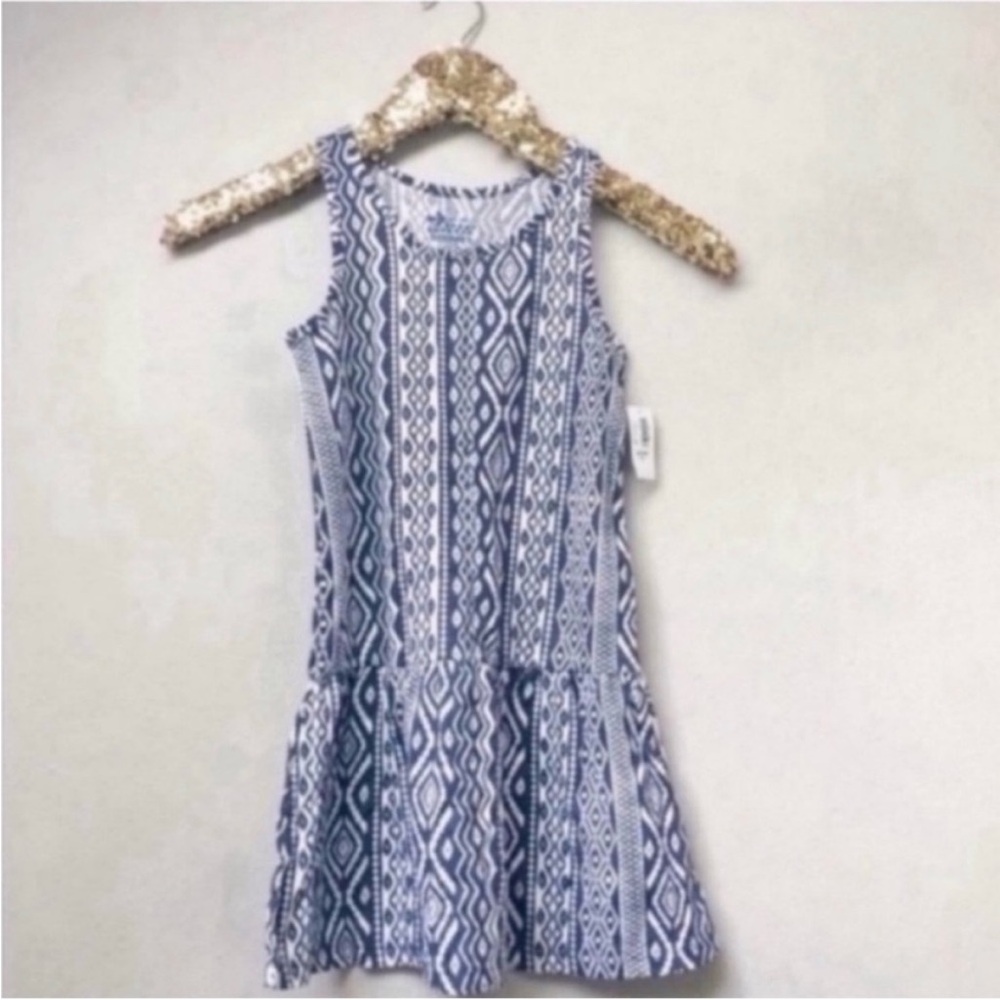 Kids Navy & White Sleeveless Sundress
